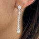 Diamond Drop Earrings 3.9 ct White Gold