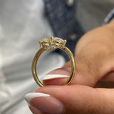 Diamond Two Stone Ring 1.47 Carat Rose Gold 14K