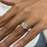 Diamond Two Stone Ring 1.47 Carat Rose Gold 14K