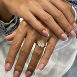 Diamond Two Stone Ring 1.47 Carat Rose Gold 14K