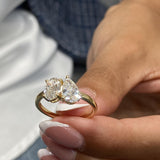 Diamond Two Stone Ring 1.47 Carat Rose Gold 14K