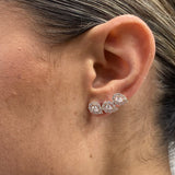 Diamond Climber Earrings 1.6 ct Rose Gold