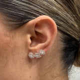 Diamond Climber Earrings 1.6 ct Rose Gold