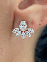 Diamond Stud Earrings 2.5 ct Rose Gold