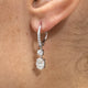 Diamond Dangle Earrings 1.90 ct TCW, White Gold