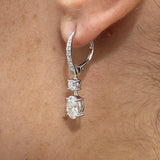 Diamond Dangle Earrings 1.90 ct TCW, White Gold