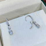 Diamond Dangle Earrings 1.90 ct TCW, White Gold