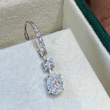 Diamond Dangle Earrings 1.90 ct TCW, White Gold