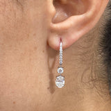 Diamond Dangle Earrings 1.90 ct TCW, White Gold