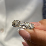 Diamond Half Eternity Band 1.28 Carat White Gold 14K