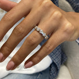 Diamond Half Eternity Band 1.28 Carat White Gold 14K
