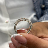 Diamond 7 Stone Ring 1.57 Carat White Gold 14K