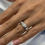 Diamond Signet Ring 1.1 ct White Gold