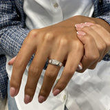 Diamond Signet Ring 1.16 Carat White Gold 14K