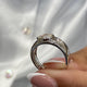 Diamond Signet Ring 1.16 Carat White Gold 14K