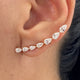 Diamond Climber Earrings 1.8 ct Rose Gold
