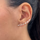Diamond Climber Earrings 1.8 ct Rose Gold