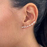 Diamond Climber Earrings 1.8 ct Rose Gold