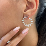Diamond Hoop Earrings 3.4 ct White Gold