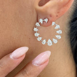 Diamond Hoop Earrings 3.4 ct White Gold