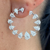 Diamond Hoop Earrings 3.4 ct White Gold