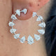 Diamond Hoop Earrings 3.4 ct White Gold