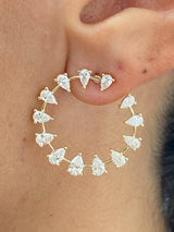 Diamond Hoop Earrings 2.5 ct Yellow Gold