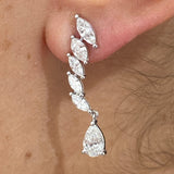 Diamond Drop Earrings 2.2 ct White Gold