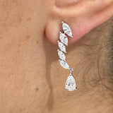 Diamond Drop Earrings 2.2 ct White Gold