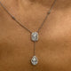 Diamond Lariat Necklace 2.1 ct White Gold