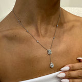 Diamond Lariat Necklace 2.1 ct White Gold
