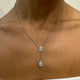 Diamond Lariat Necklace 2.1 ct White Gold