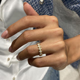 Diamond 7 Stone Ring 0.58 Carat Yellow Gold 14K