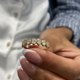 Diamond 7 Stone Ring 0.58 Carat Yellow Gold 14K