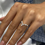 Diamond V Shape Ring 0.5 ct White Gold