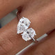 Diamond 2 Stone Ring 1.4 ct White Gold