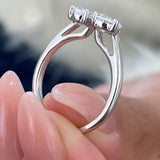 Toi-et Moi Ring 1.4 ct TCW , Solid Gold 14k