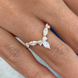 Diamond V Shape Ring 0.5 ct Rose Gold