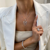 Diamond Pendant Necklace 4.9 ct White Gold