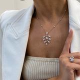 Diamond Pendant Necklace 4.9 ct White Gold