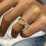 Diamond Split Band Ring 0.9 ct Yellow Gold