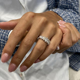 Diamond Band Ring Fashion Ring 1.40 ct TCW, White Gold 14K