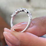 Diamond 5 Stone Fashion Ring 0.80 ct TCW, White Gold 14K