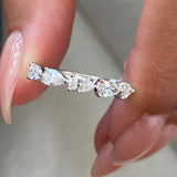 Diamond 5 Stone Fashion Ring 0.80 ct TCW, White Gold 14K