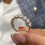 Diamond Half Eternity Fashion Ring 1.30 ct TCW, White Gold 14K