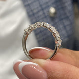 Diamond Half Eternity Fashion Ring 1.30 ct TCW, White Gold 14K