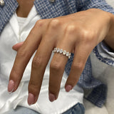 Diamond Half Eternity Fashion Ring 1.30 ct TCW, White Gold 14K