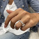 Diamond Half Eternity Fashion Ring 1.30 ct TCW, White Gold 14K