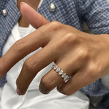 Diamond Half Eternity Fashion Ring 1.30 ct TCW, White Gold 14K