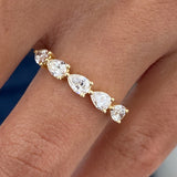 Diamond Band Ring 0.7 ct Yellow Gold